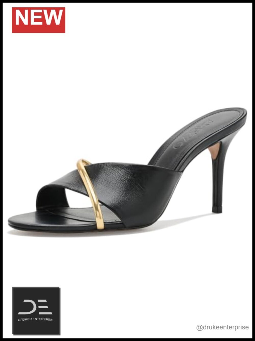 High Stiletto Heel Sandals with Faux Leather